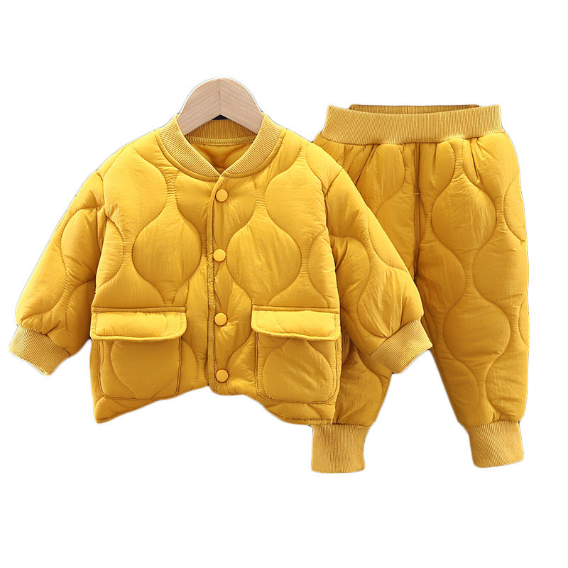 20201 New Winter Boys and Girls Jacket Baby Casual Inner Wear Cotton Coat Two-Piece Set Wholesale