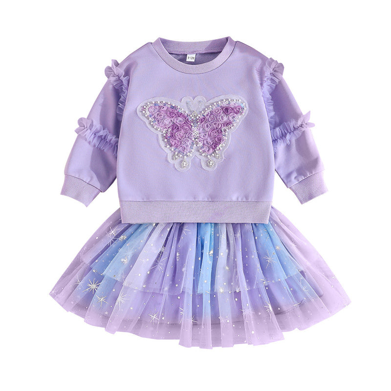 2025 European American INS Best-Selling Girls' Sleeveless Round-Neck Top and Princess-Style Fashionable Versatile Skirt Set