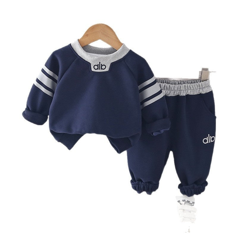 Outfit 2026 New Spring and Style Autumn Bunny Sweatshirt Two-Piece Set Boys' Sports Suit Wholesale