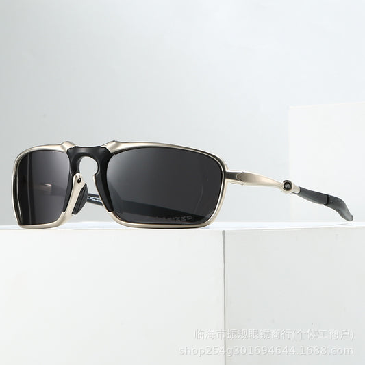 Badman Silver Frame Metal Alloy Outdoor Sports Hiking Riding Driving Concave Polarized Sunglasses