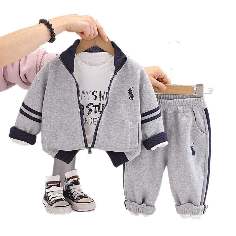 Outfit 2026 New Children's Casual Long Sleeve Three-Piece Set Baby Boys' Spring and Autumn Fashion Wholesale