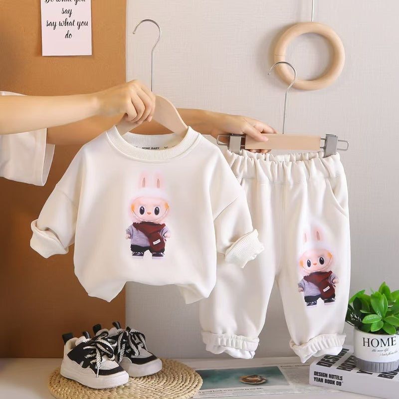 2025 New Boys and Girls Sweatshirt Autumn Stylish Children's Set Sports Long Sleeve Two-Piece Baby Clothes Kids' Clothing