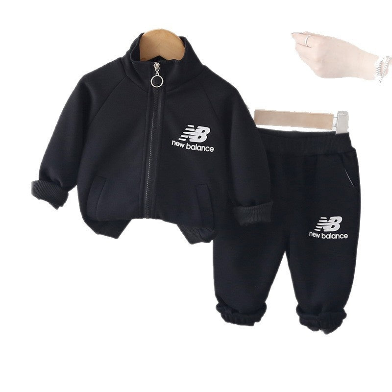 Boys' and Autumn Letter Print Raglan Two-Piece Set 2026 New Trendy Children's for 1-Year-Old Baby Boys Spring Outfit