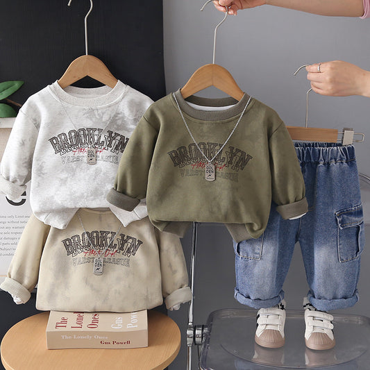 Boys' Suit 2026 New Spring and Style Children's Fashionable Trendy Baby Autumn Casual Sports Two-Piece Set