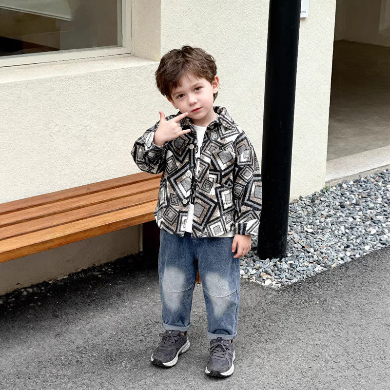 Boys' outfit ages 1-4, children's spring autumn casual clothing, stylish and fashionable three-piece set for toddlers