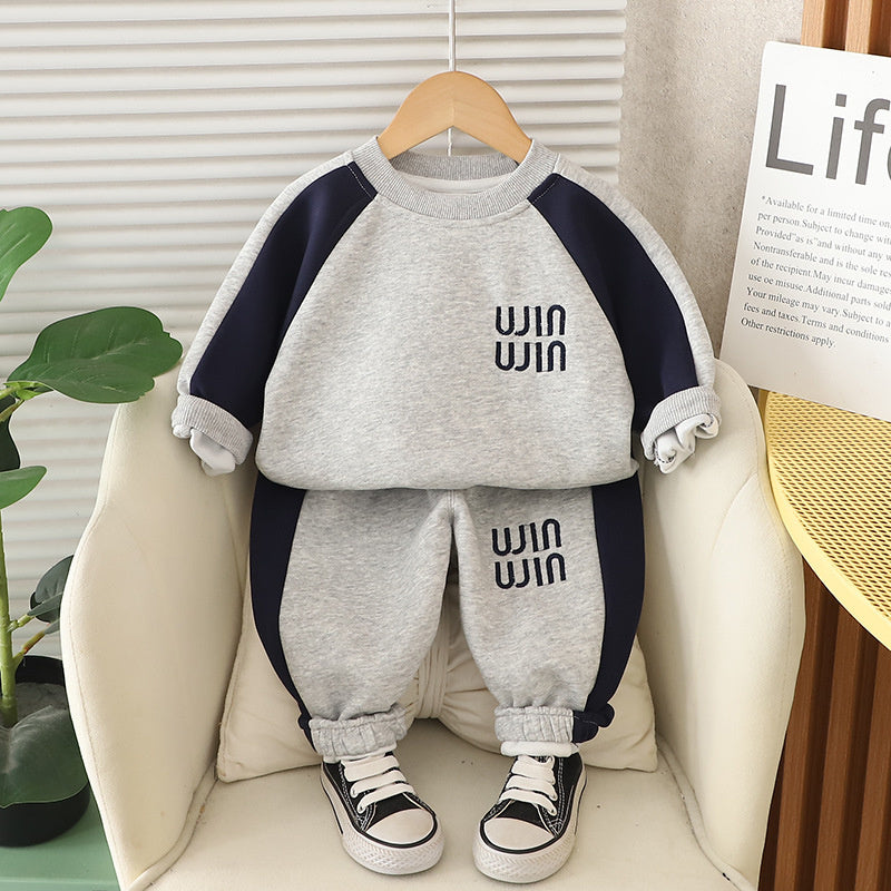 Children's Clothing Cross-Border Spring and Autumn Sweatshirt Boys' Sports Casual Long Sleeve Baby 0-5 Years Old Two-Piece Set Handsome 2