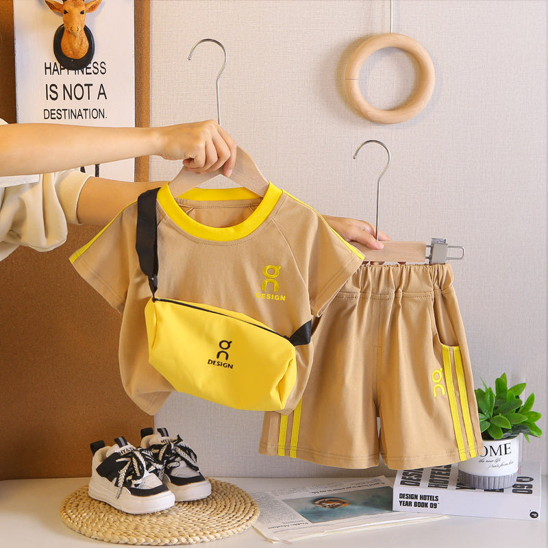 Children's short-sleeve set 2026 boys' T-shirt baby children's clothing shorts infant clothes summer wear wholesale