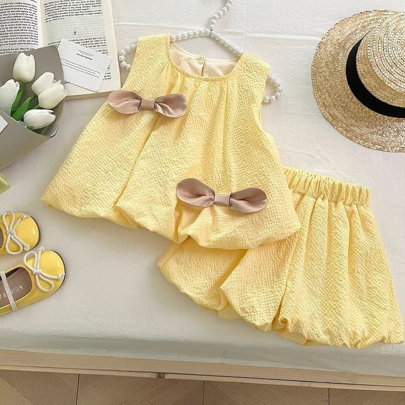 Cross-border children's clothing Girls' summer short sleeved skirt two-piece set