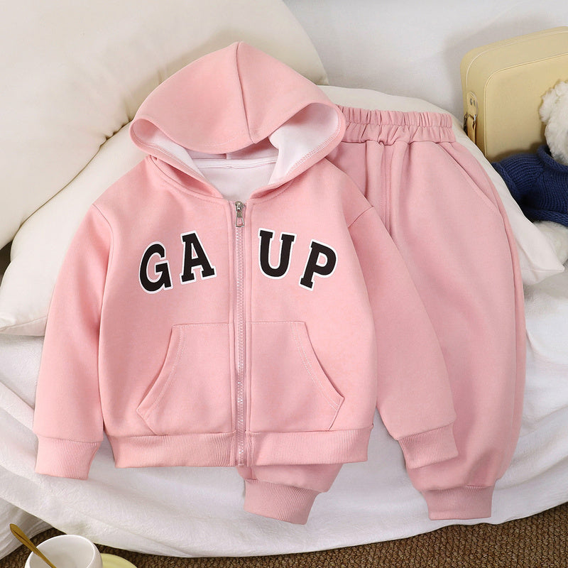 Children's Sweatshirt Autumn New Korean Version Baby Hoodie Boys Cotton Girls Sports Outfit Two-Piece Set