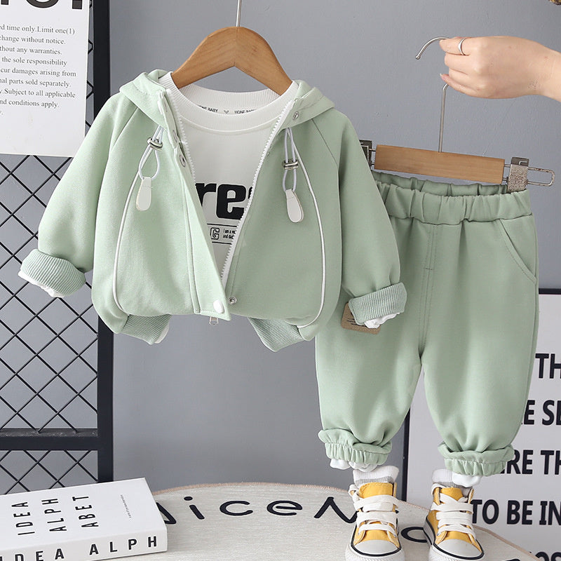 Outfit Boys Girls 2026 New Model Children's Spring and Autumn Hat Stylish Clothes 3-Piece Set for 1-3 Year Olds