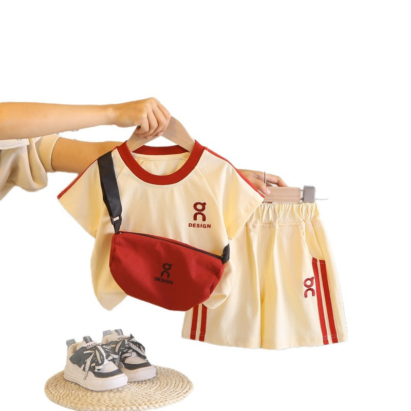 Children's short-sleeve set 2026 boys' T-shirt baby children's clothing shorts infant clothes summer wear wholesale
