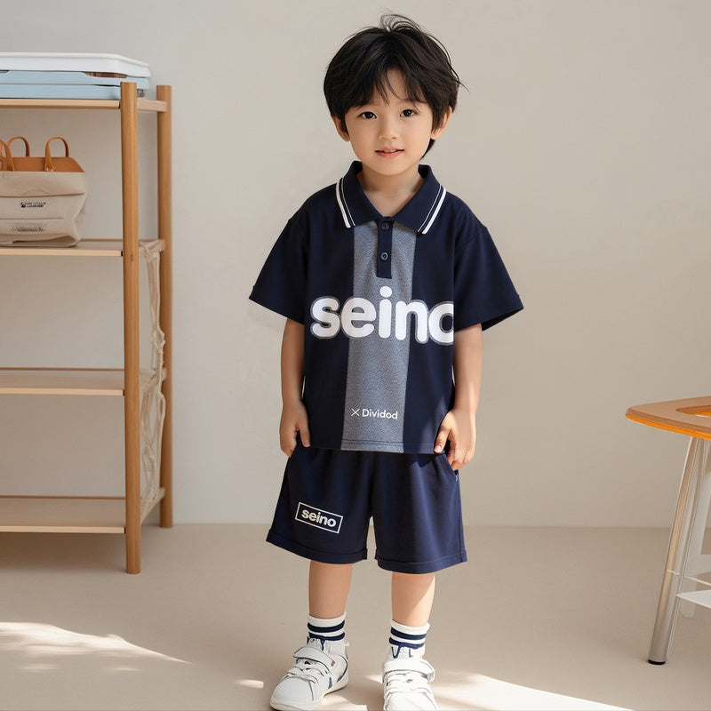 Boys' Outfit 2026 New Style Baby Summer Letter Print Short Sleeve Two-Piece Set for 1-2-3 Years Old 5