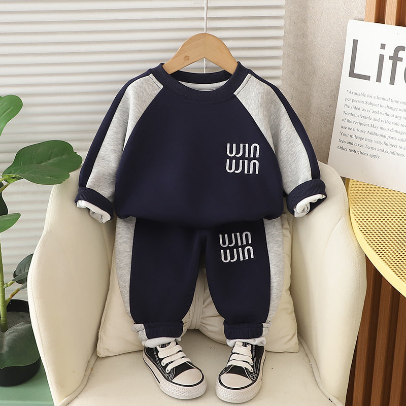 Children's Clothing Cross-Border Spring and Autumn Sweatshirt Boys' Sports Casual Long Sleeve Baby 0-5 Years Old Two-Piece Set Handsome 2
