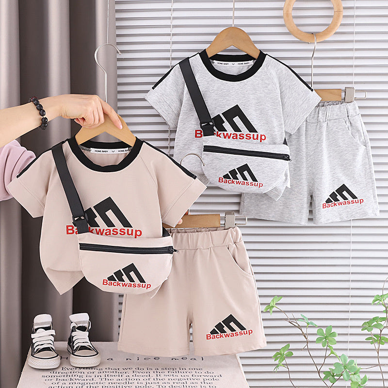 Boys' children's outfit 2026 new stylish baby summer short-sleeve clothes fashionable two-piece set