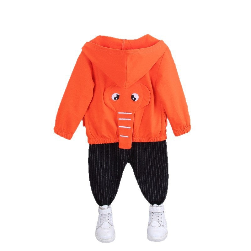 Clothing Spring Autumn Boys Korean Style Toddler and Young Children Foreign Trade Sleeve Long Pants Children's Cartoon Three-Piece Set