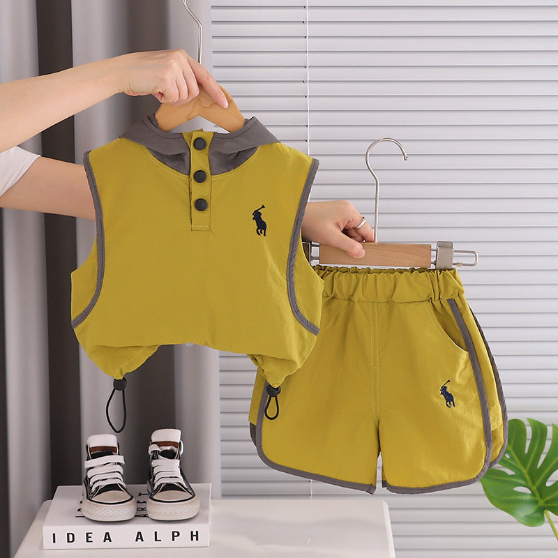 Baby Boy Sleeveless Hooded Two-Piece Set 2026 New Infant Summer Outfit for 1-3 Year Olds 5