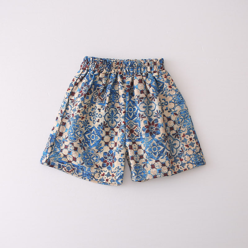 Boys' and girls' outfit 2026 new children's clothing summer thin baby floral pocket short-sleeve two-piece trendy set