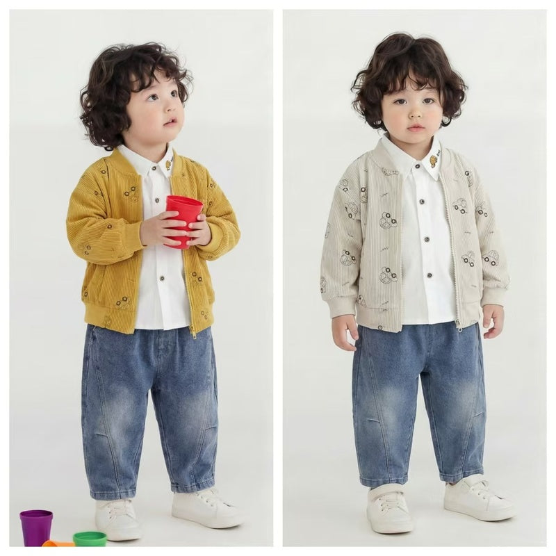 Boys' Outfit 2026 New Trendy Baby Spring and Autumn Stylish Car Jacket Three-Piece Set Infant Children's Clothing