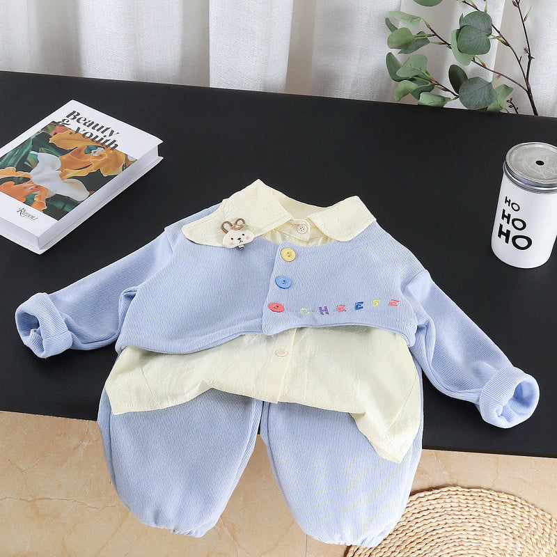 Girls' Irregular Coat Set Autumn 2026 New Fashionable Three-Piece Outfit for Baby Girls