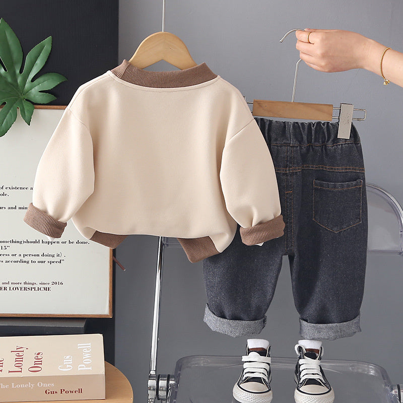 Boys' Spring Outfit: Stylish and Fashionable Cartoon 3D Car Two-Piece Set, Handsome Toddler Casual Baby Clothes