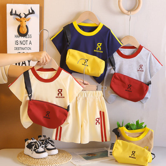 Children's short-sleeve set 2026 boys' T-shirt baby children's clothing shorts infant clothes summer wear wholesale
