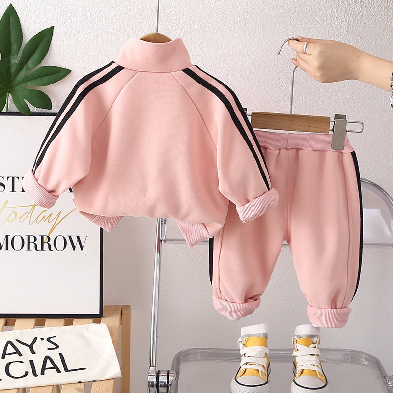 Girls' Outfit for and Autumn 2026 New Fashionable Baby Cat Two-Piece Set Children's Cartoon Girl Spring Coat