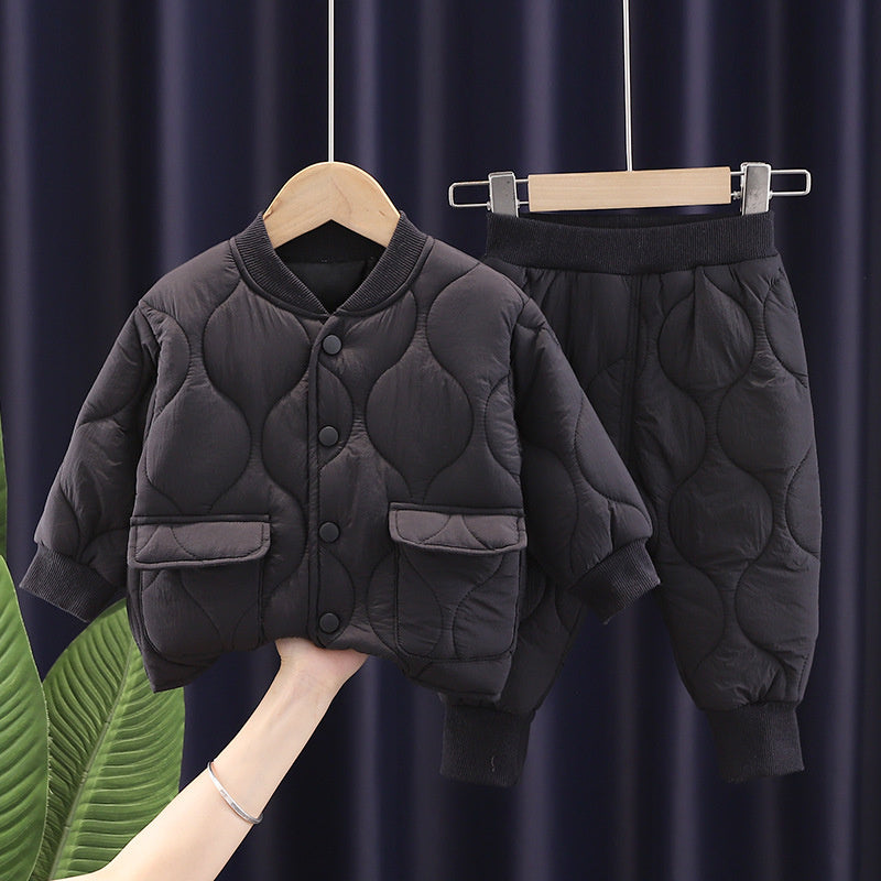 20201 New Winter Boys and Girls Jacket Baby Casual Inner Wear Cotton Coat Two-Piece Set Wholesale