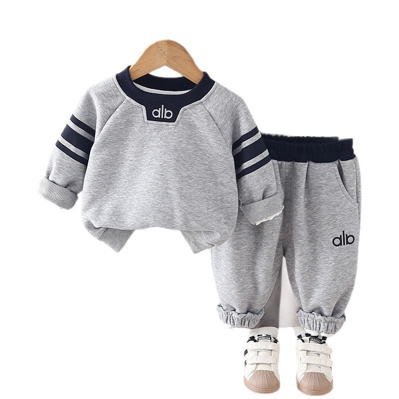 Boys' Sweatshirt Set New Style Infant Spring and Autumn Long Sleeve Fashionable Baby Casual Sports Two-Piece Outfit