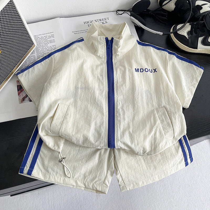 Boys' Short-Sleeve Outfit 2026 New Fashionable 1-3 Years Old 5-Year-Old Children's Clothing Baby Summer Sports Three-Piece Set