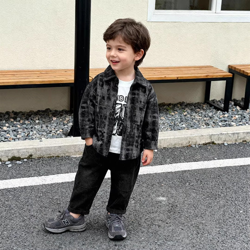 Boys' Outfit 2026 New Fashionable Baby Sports Cardigan Jacket Three-Piece Set Infant Children's Spring and Autumn Clothing