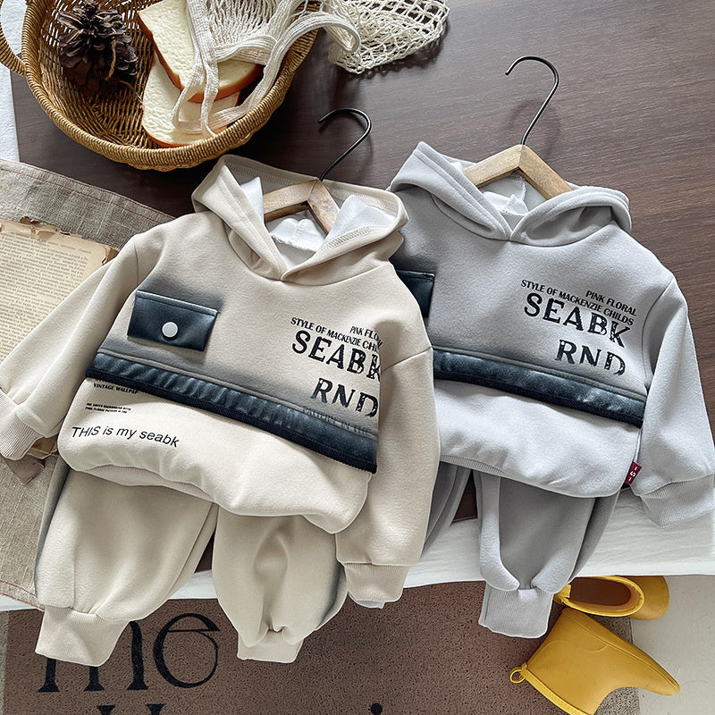 Children's Autumn Clothing 2026 New Style Boys' Casual Leather Jacket Three-Piece Set Stylish Outfits for Toddlers Wholesale