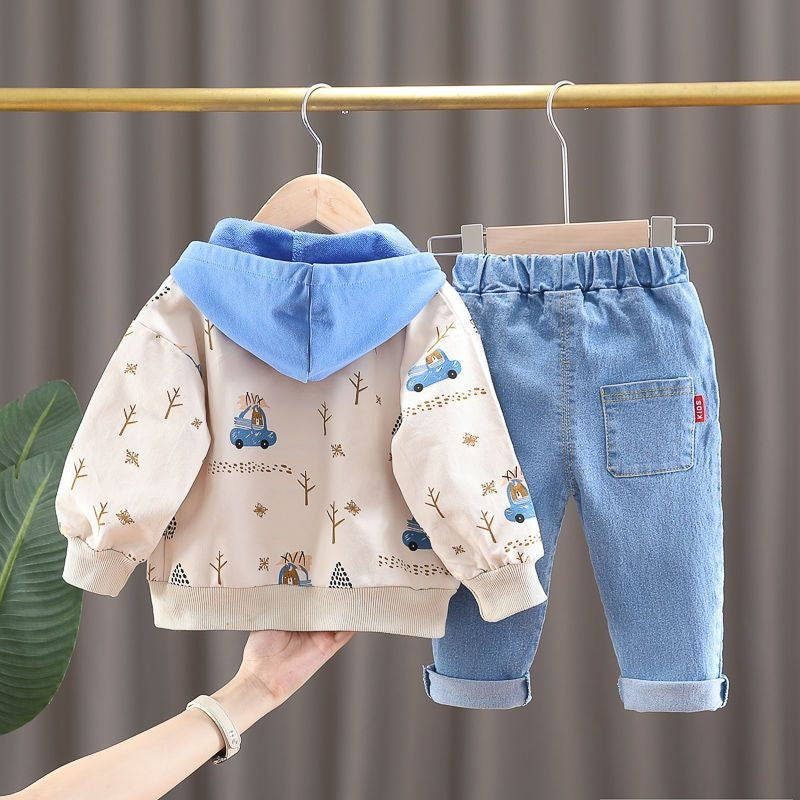 2025 New Spring and Stylish Three-Piece Set 0-4 Years Old Children's Fashion Jacket Outerwear Baby Autumn Outfit