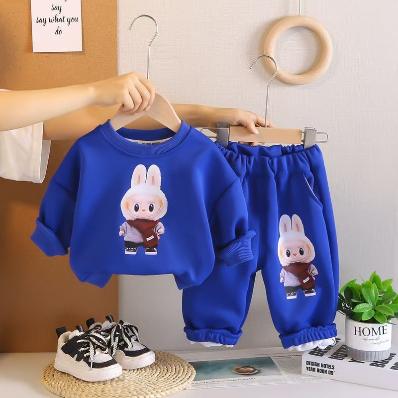 2025 New Boys and Girls Sweatshirt Autumn Stylish Children's Set Sports Long Sleeve Two-Piece Baby Clothes Kids' Clothing