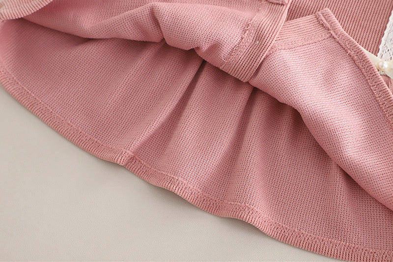 Girls' Outfit 2025 New Casual Spring and Autumn Stylish Clothes Baby Bowknot Vest Three-Piece Set