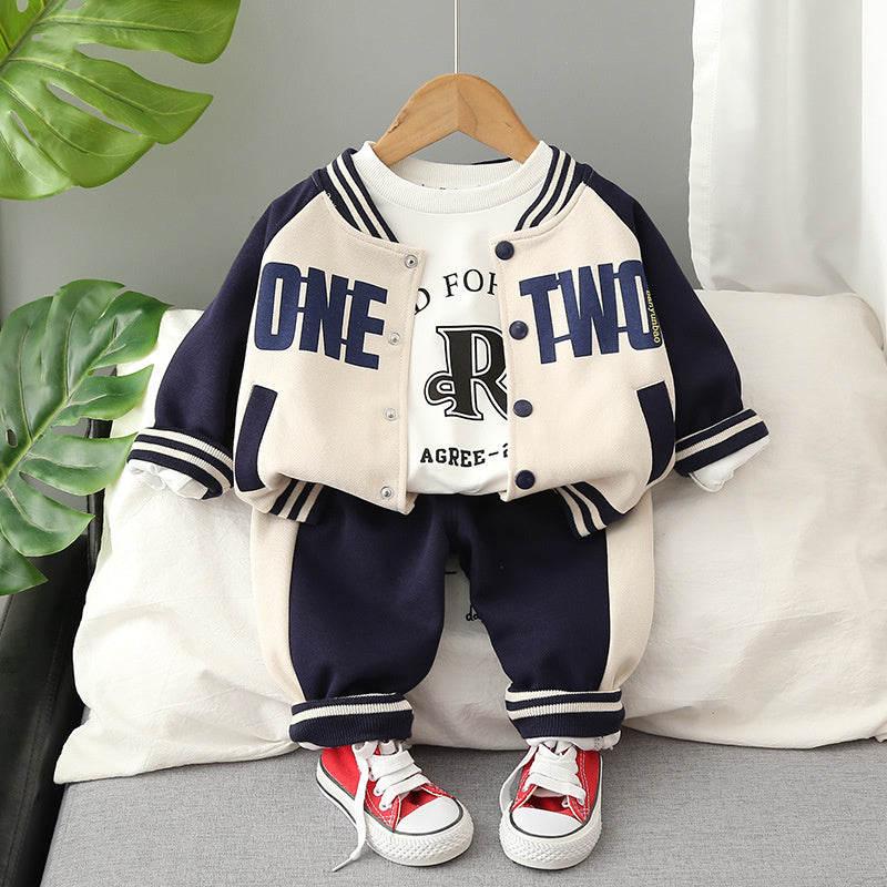 Boys' Sweatshirt 2023 New Style Toddlers and Kids, Autumn Children's Casual Three-Piece Set for Boys