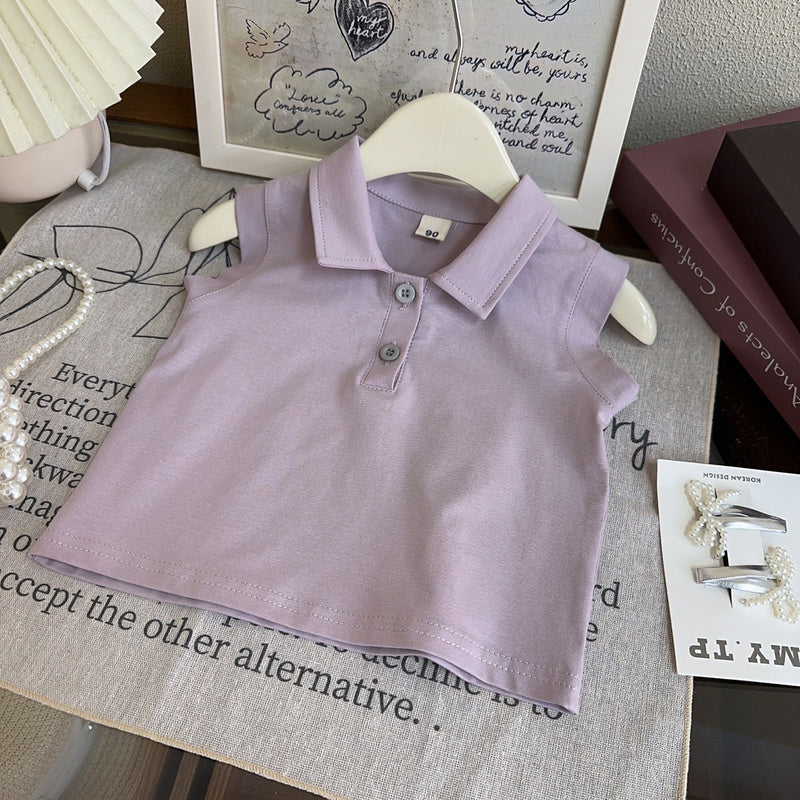 Girls' summer outfit new style sleeveless vest trendy shirt stylish short skirt pants two-piece set