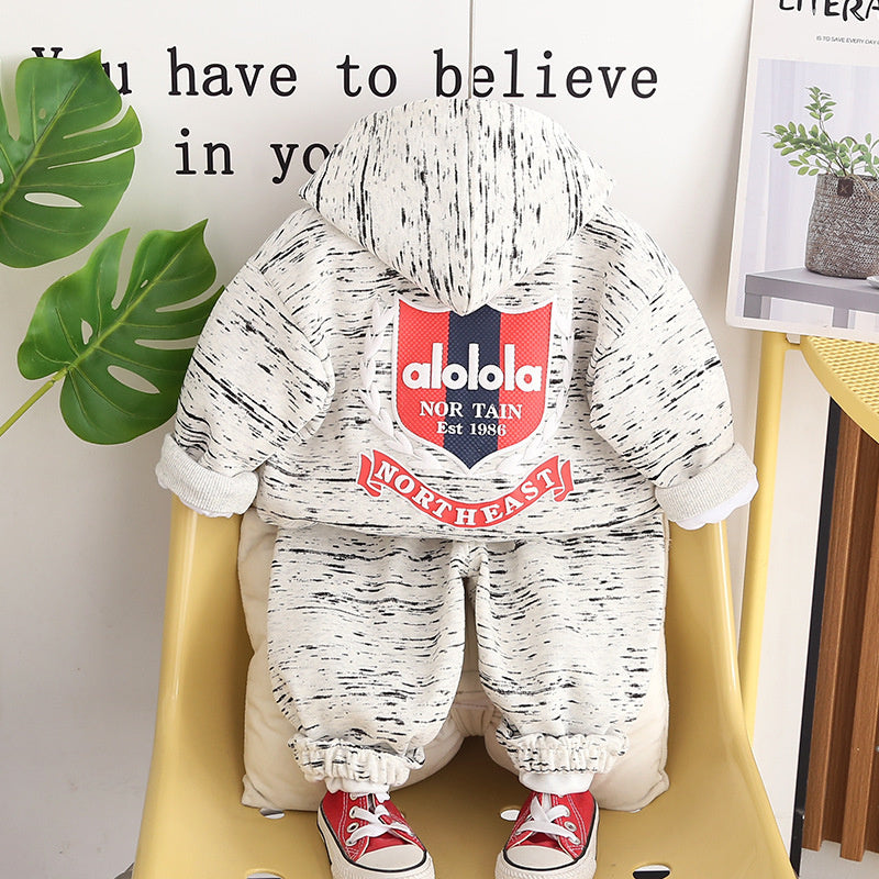 Boys' Outfit 2026 New Cool Stylish Baby Boy Hooded Three-Piece Set Spring and Autumn Children's Sportswear Trendy