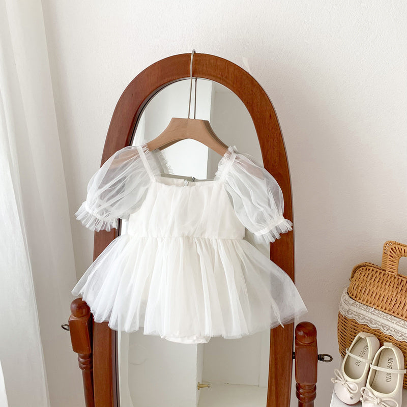 2026 Summer Hot-Selling Baby Girl Hundred-Day Princess Dress Infant Mesh Gown Outing Romper Cross-Border Style