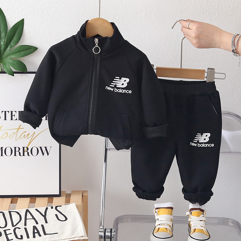 Boys' and Autumn Letter Print Raglan Two-Piece Set 2026 New Trendy Children's for 1-Year-Old Baby Boys Spring Outfit