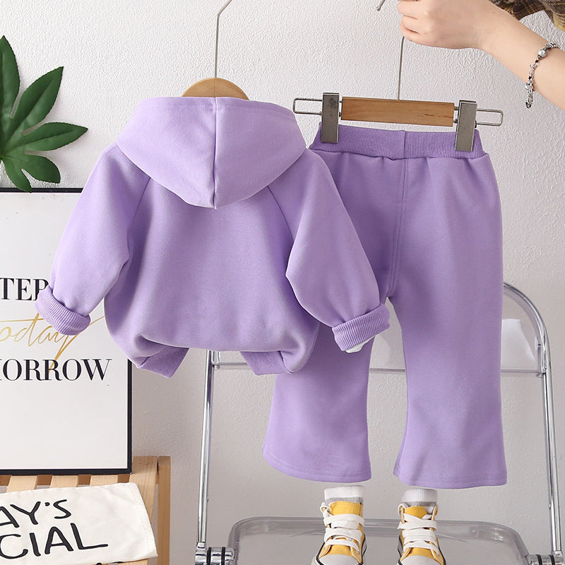 Baby Outfit Stylish Toddler Spring and Autumn Fashion Bell Bottom Pants Two-Piece Set Infant Little Girl Clothes