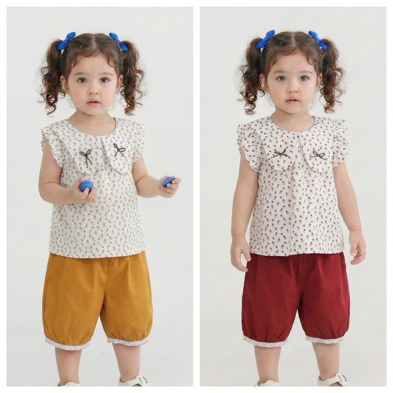 Girls' Outfit 2026 New Fashionable Children's Summer Wear Thin Floral Sleeveless Doll Shirt Two-Piece Set