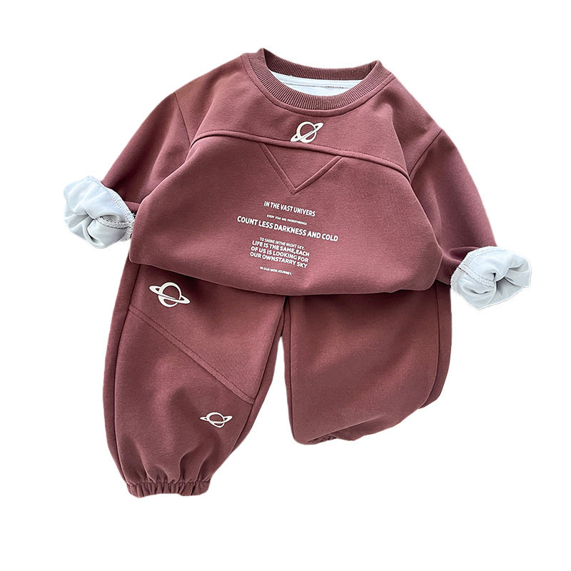 Children's and Autumn Outfit 2026 New Style Boys' Clothes Infant Casual Baby Spring Fashion Two-Piece Set