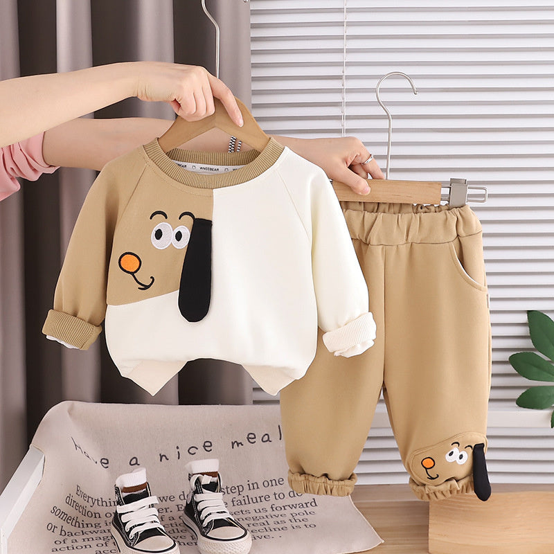 Boys' Color Block Animal Suit and Autumn Style Toddler 2026 New Children's Clothing Spring 1-2 Years Old Baby Clothes Trendy