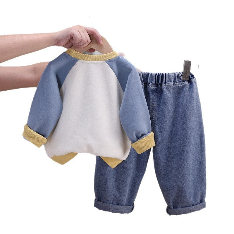 Boys' Outfit 0-4 Years Old, Stylish Spring Autumn Baby Clothes, Cartoon Lion Two-Piece Set for Infants and Children