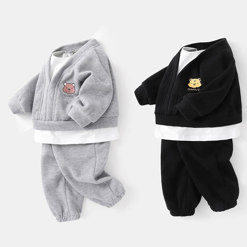 Boys' Outfit Children's Sweatshirt Sweatpants New Stylish Baby Boy Two-Piece Set Spring and Autumn Style