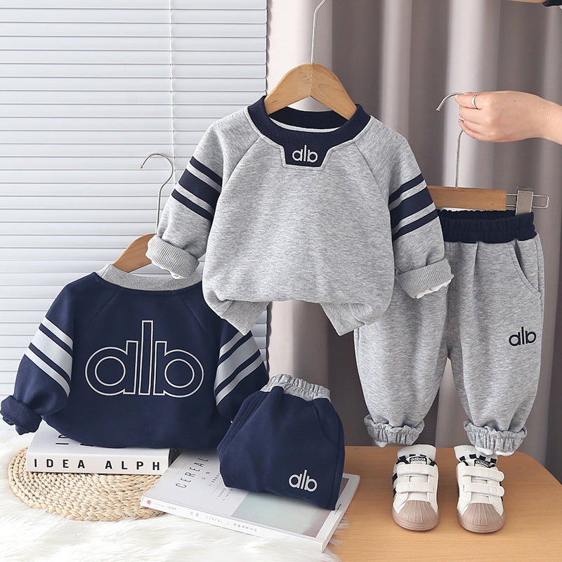 Boys' Sweatshirt Set New Style Infant Spring and Autumn Long Sleeve Fashionable Baby Casual Sports Two-Piece Outfit