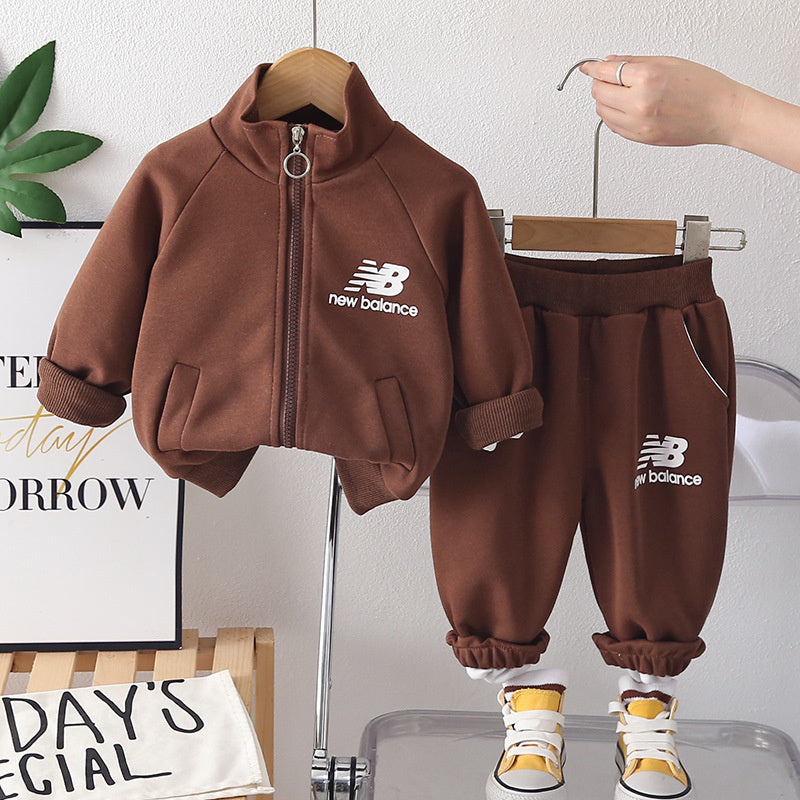 Boys' and Autumn Letter Print Raglan Two-Piece Set 2026 New Trendy Children's for 1-Year-Old Baby Boys Spring Outfit