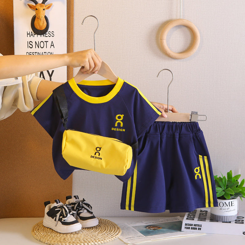 Children's short-sleeve set 2026 boys' T-shirt baby children's clothing shorts infant clothes summer wear wholesale