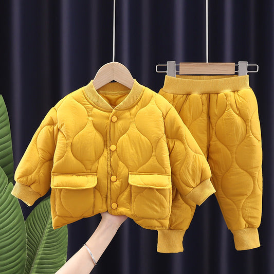 20201 New Winter Boys and Girls Jacket Baby Casual Inner Wear Cotton Coat Two-Piece Set Wholesale
