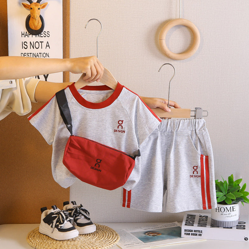 Children's short-sleeve set 2026 boys' T-shirt baby children's clothing shorts infant clothes summer wear wholesale